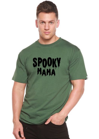 Spooky Mama Halloween Men's Bamboo Viscose/Organic Cotton Short Sleeve Graphic T-Shirt Spun Bamboo
