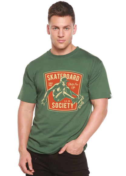 Skateboard Society Men's Bamboo Viscose/Organic Cotton Short Sleeve Graphic T-Shirt Spun Bamboo