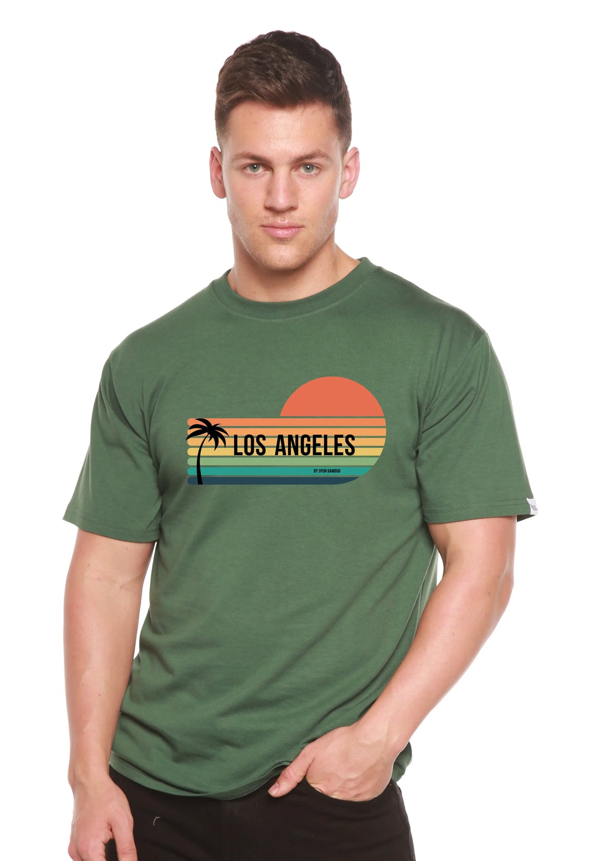 Los Angeles Spun Bamboo Unisex Bamboo Viscose/Organic Cotton Short Sleeve Graphic T-Shirt Spun Bamboo