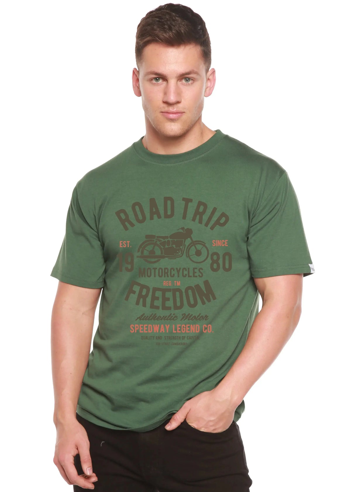 Road Trip Spun Bamboo® Men's Bamboo Viscose/Organic Cotton Short Sleeve Graphic T-Shirt Spun Bamboo