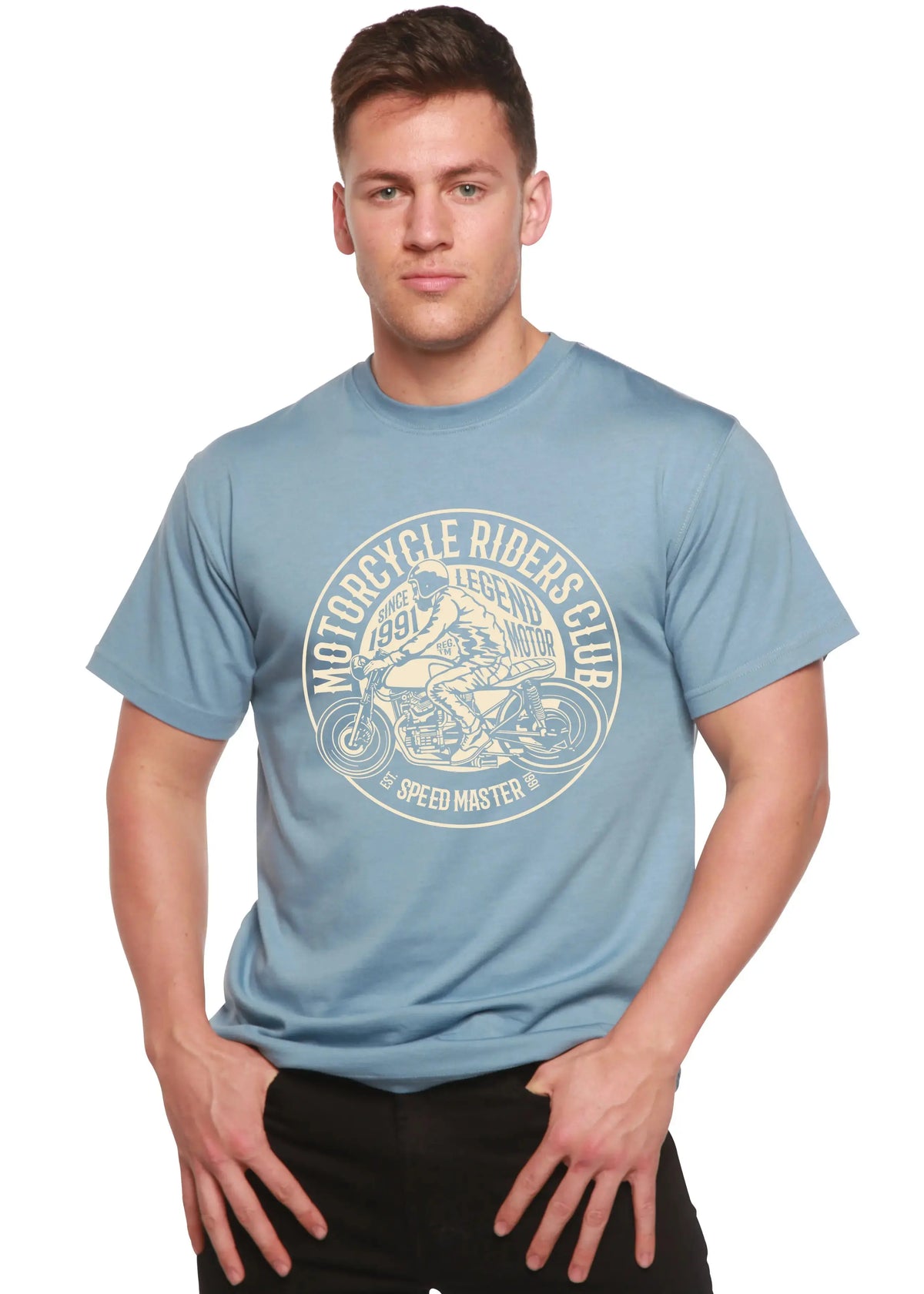 Motorcycle Riders Club Men's Bamboo Viscose/Organic Cotton Short Sleeve Graphic T-Shirt Spun Bamboo