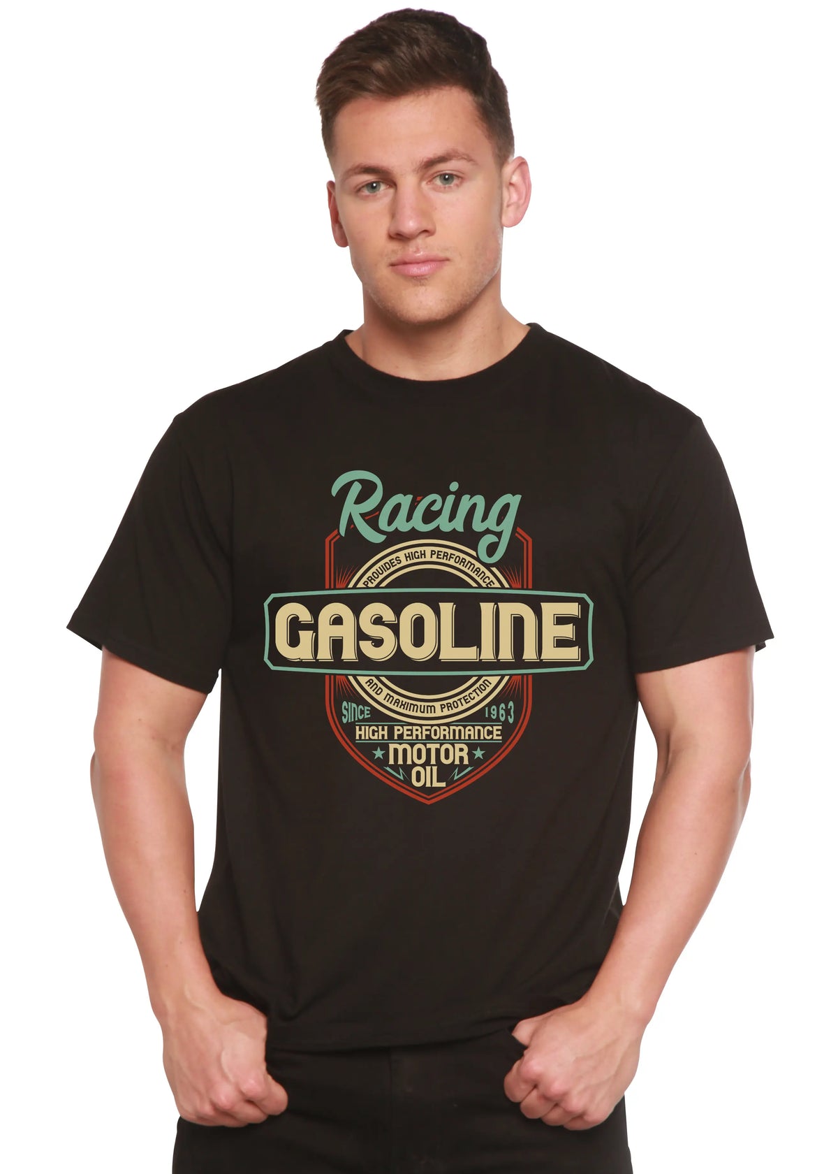 Racing Men's Bamboo Viscose/Organic Cotton Short Sleeve Graphic T-Shirt Spun Bamboo