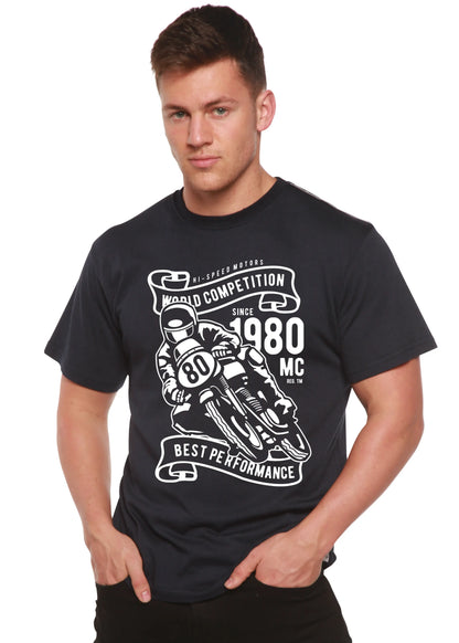 World Competition Men's Bamboo Viscose/Organic Cotton Short Sleeve Graphic Graphic T-Shirt Spun Bamboo