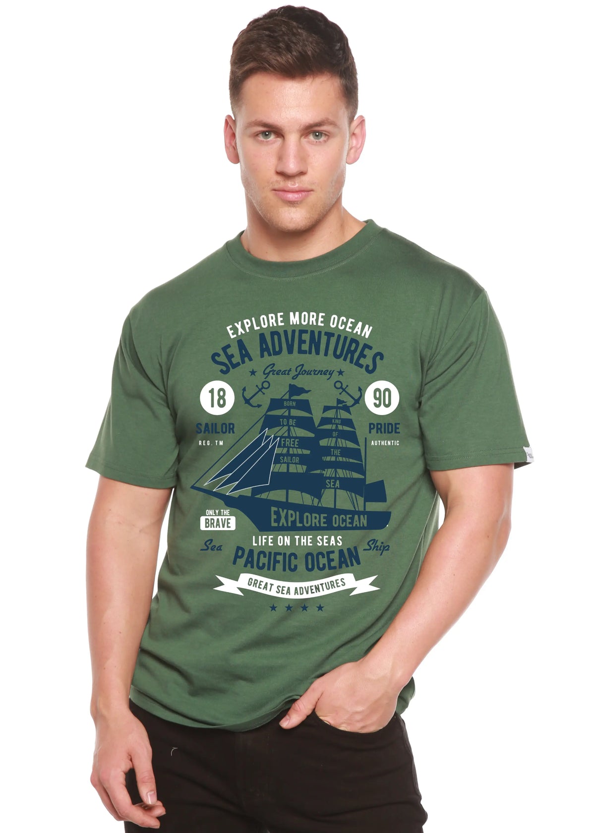 Sea Adventures Spun Bamboo® Men's Bamboo Viscose/Organic Cotton Short Sleeve Graphic T-Shirt Spun Bamboo