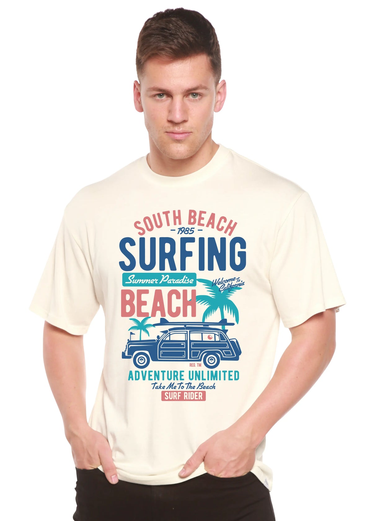 South Beach Spun Bamboo® Men's Bamboo Viscose/Organic Cotton Short Sleeve Graphic T-Shirt Spun Bamboo