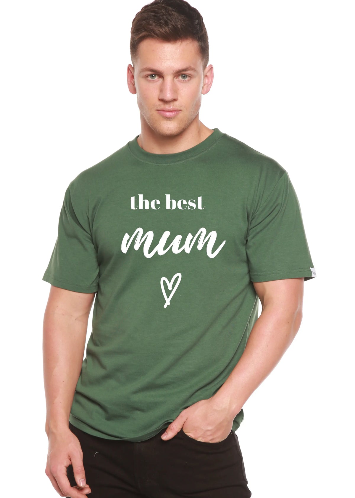 The Best Mum Unisex Bamboo Viscose/Organic Cotton Short Sleeve Graphic T-Shirt Spun Bamboo