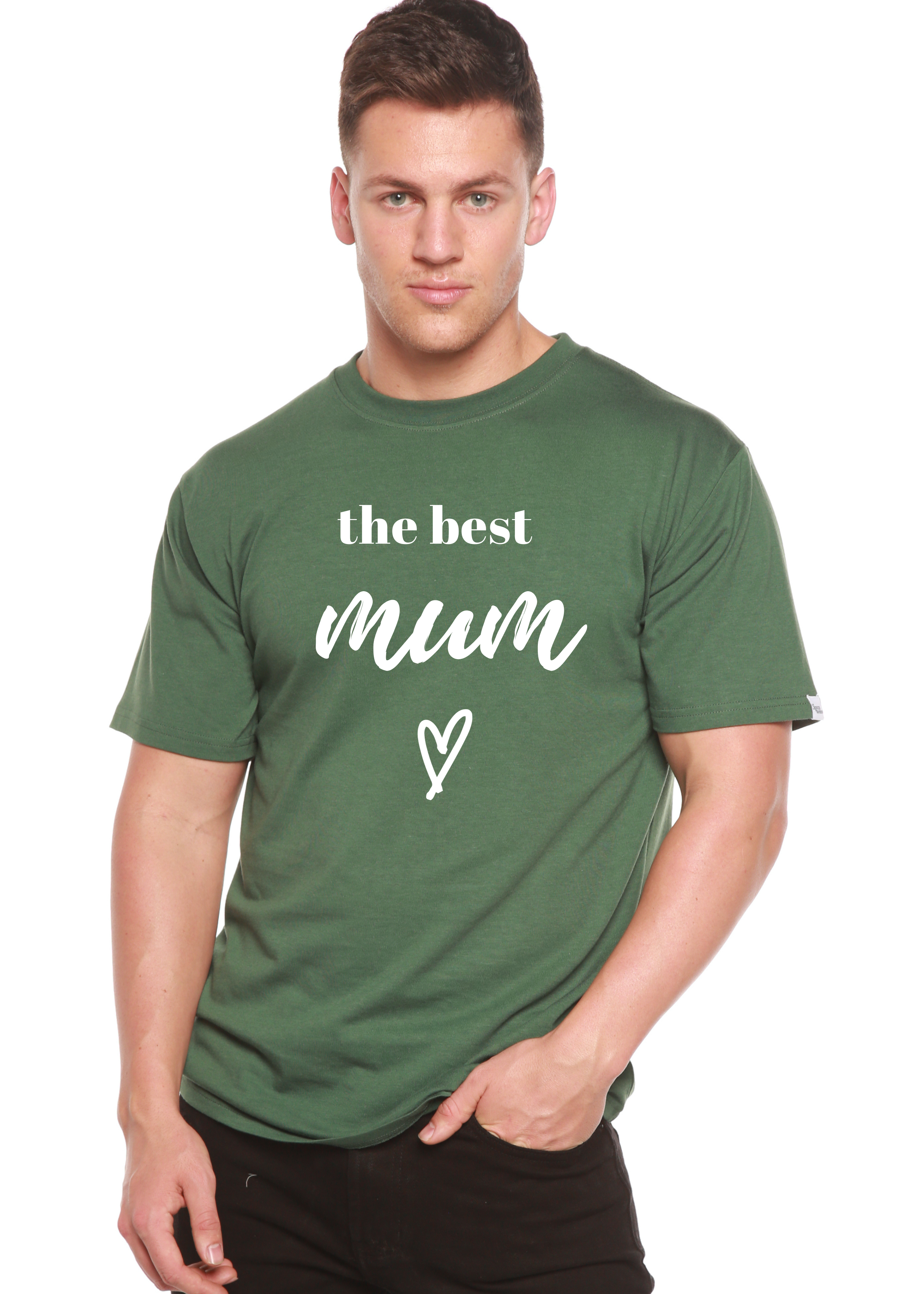 The Best Mum Unisex Bamboo Viscose/Organic Cotton Short Sleeve Graphic T-Shirt Spun Bamboo