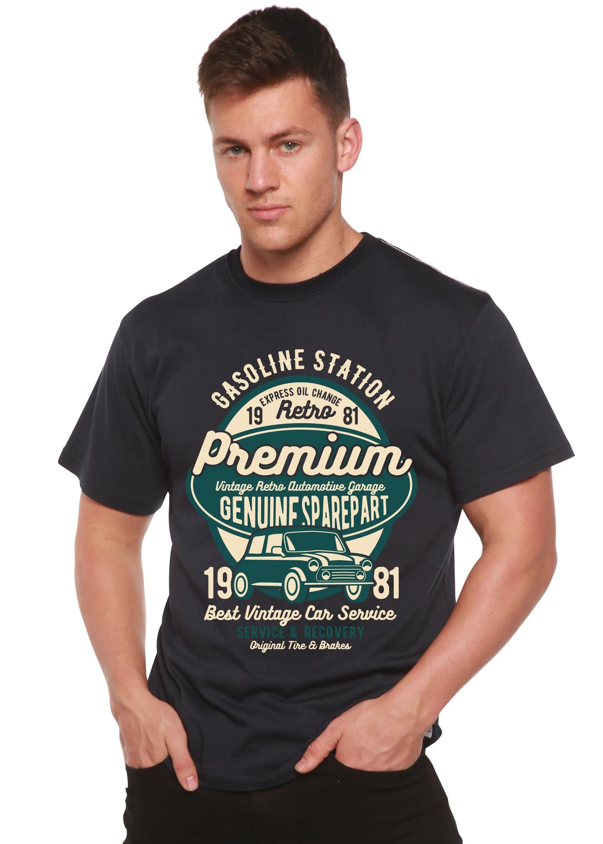 Premium Garage Spun Bamboo® Men's Bamboo Viscose/Organic Cotton Short Sleeve Graphic T-Shirt Spun Bamboo