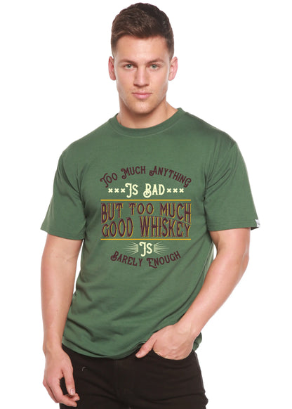 But Too Much Good Whiskey Men's Bamboo Viscose/Organic Cotton Short Sleeve Graphic T-Shirt Spun Bamboo
