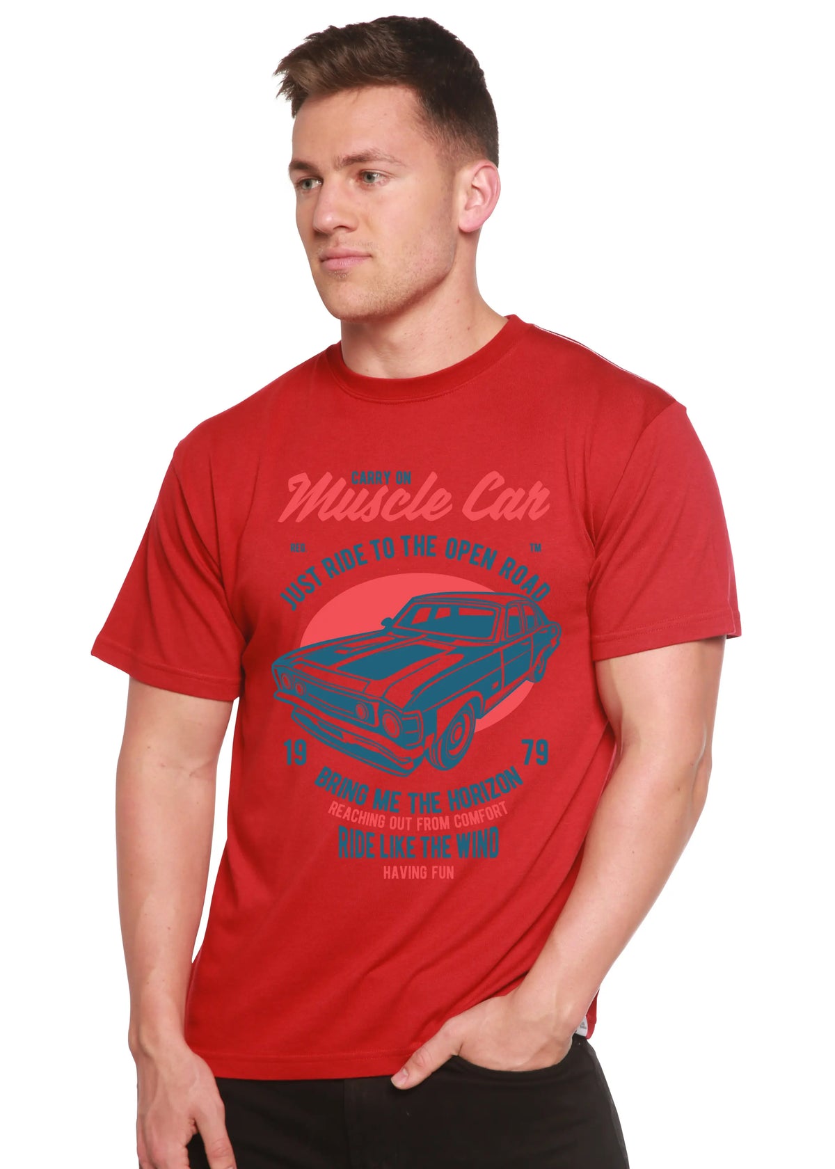 Muscle Car Spun Bamboo® Men's Bamboo Viscose/Organic Cotton Short Sleeve Graphic T-Shirt Spun Bamboo
