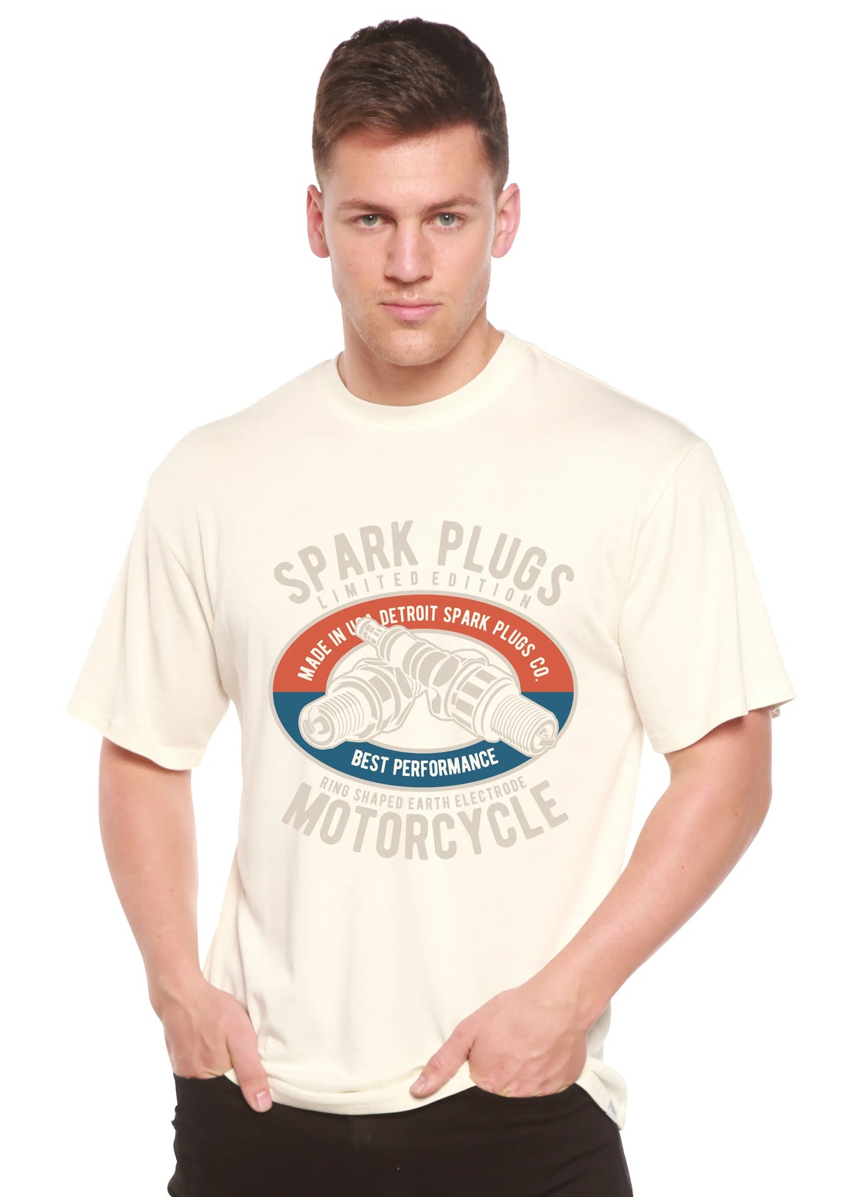 Spark Plugs Spun Bamboo® Men's Bamboo Viscose/Organic Cotton Short Sleeve Graphic T-Shirt Spun Bamboo