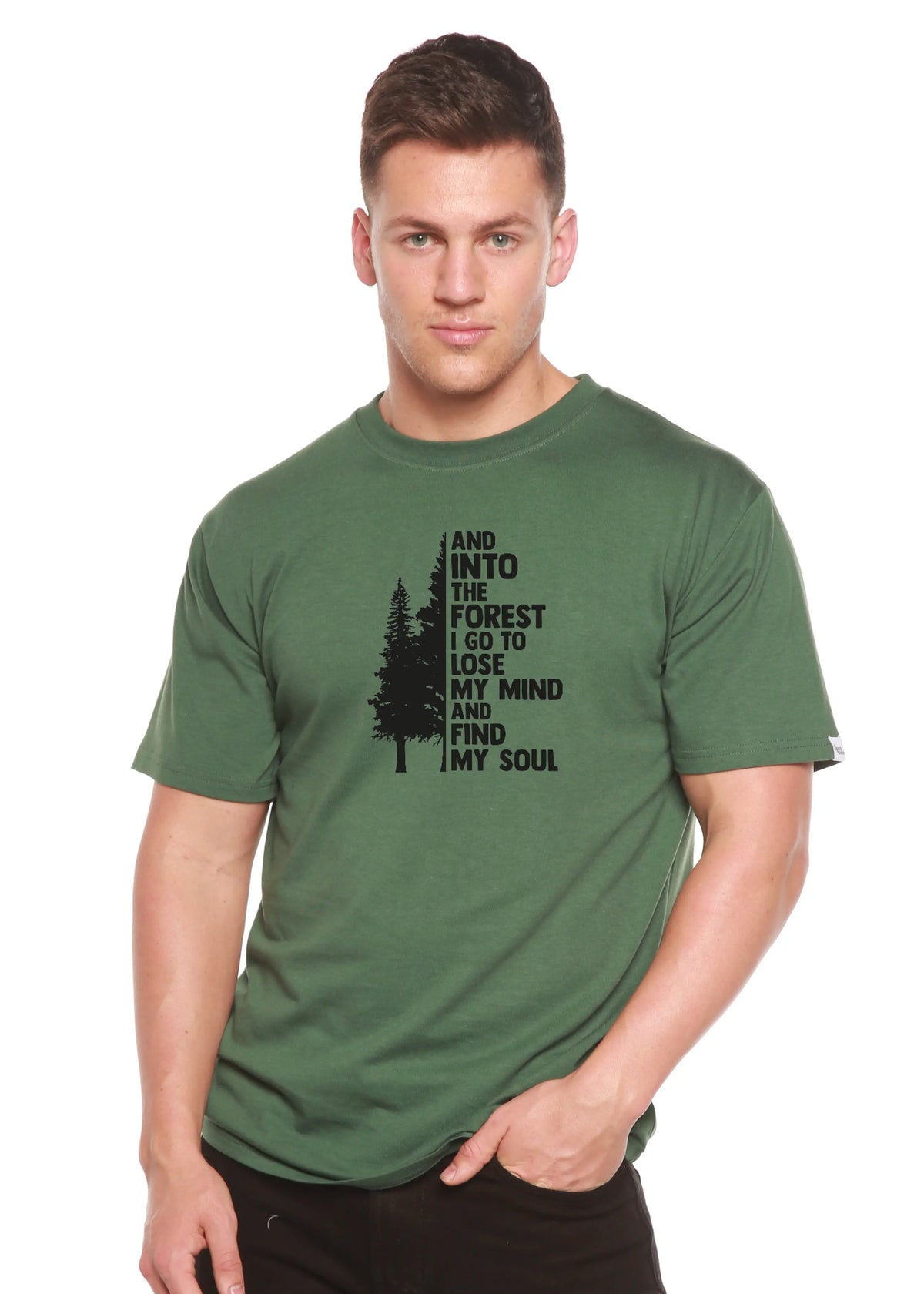 And Into The Forest I Go Men's Bamboo Viscose/Organic Cotton Short Sleeve Graphic T-Shirt Spun Bamboo