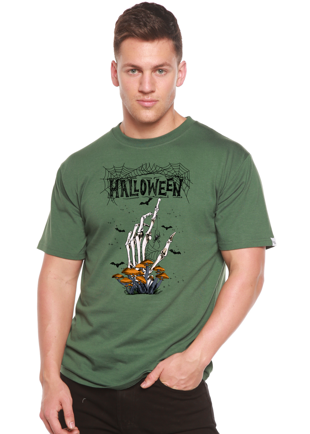 Halloween Men's Bamboo Viscose/Organic Cotton Short Sleeve Graphic T-Shirt Spun Bamboo