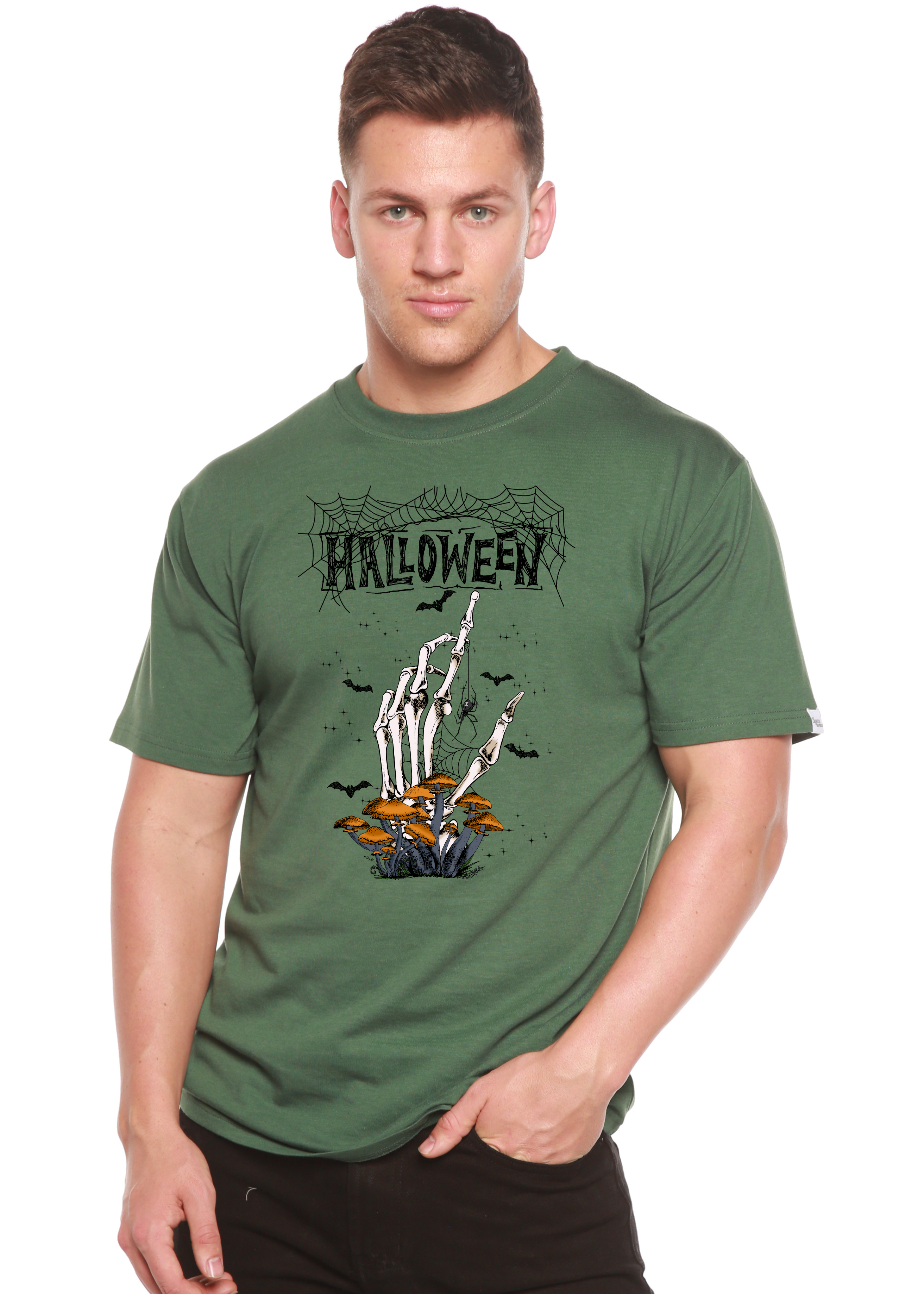 Halloween Men's Bamboo Viscose/Organic Cotton Short Sleeve Graphic T-Shirt Spun Bamboo