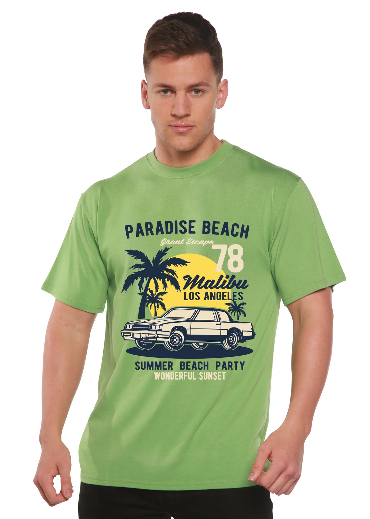 Paradise Beach Spun Bamboo® Men's Bamboo Viscose/Organic Cotton Short Sleeve Graphic T-Shirt Spun Bamboo