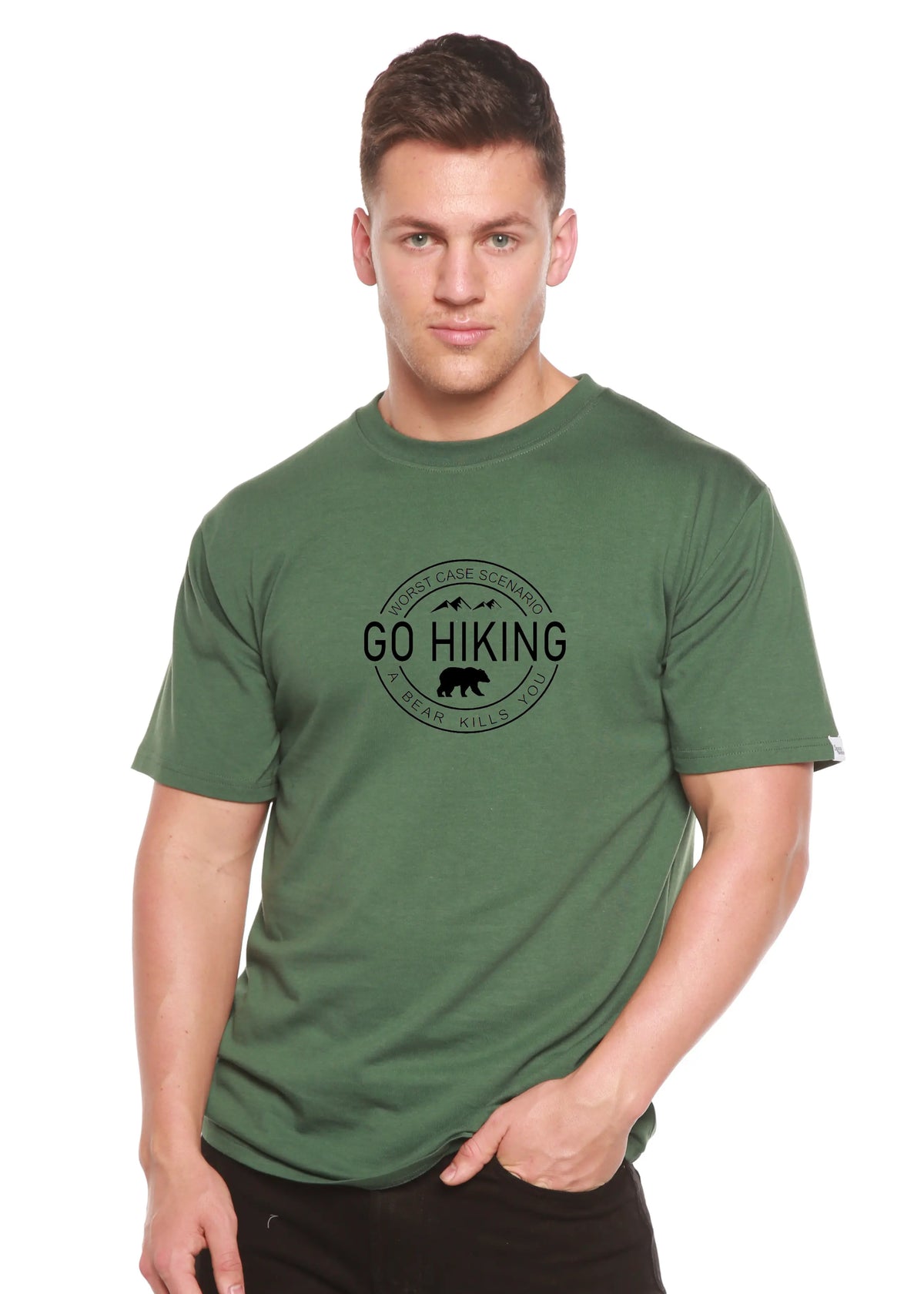 Go Hiking Men's Bamboo Viscose/Organic Cotton Short Sleeve Graphic T-Shirt Spun Bamboo