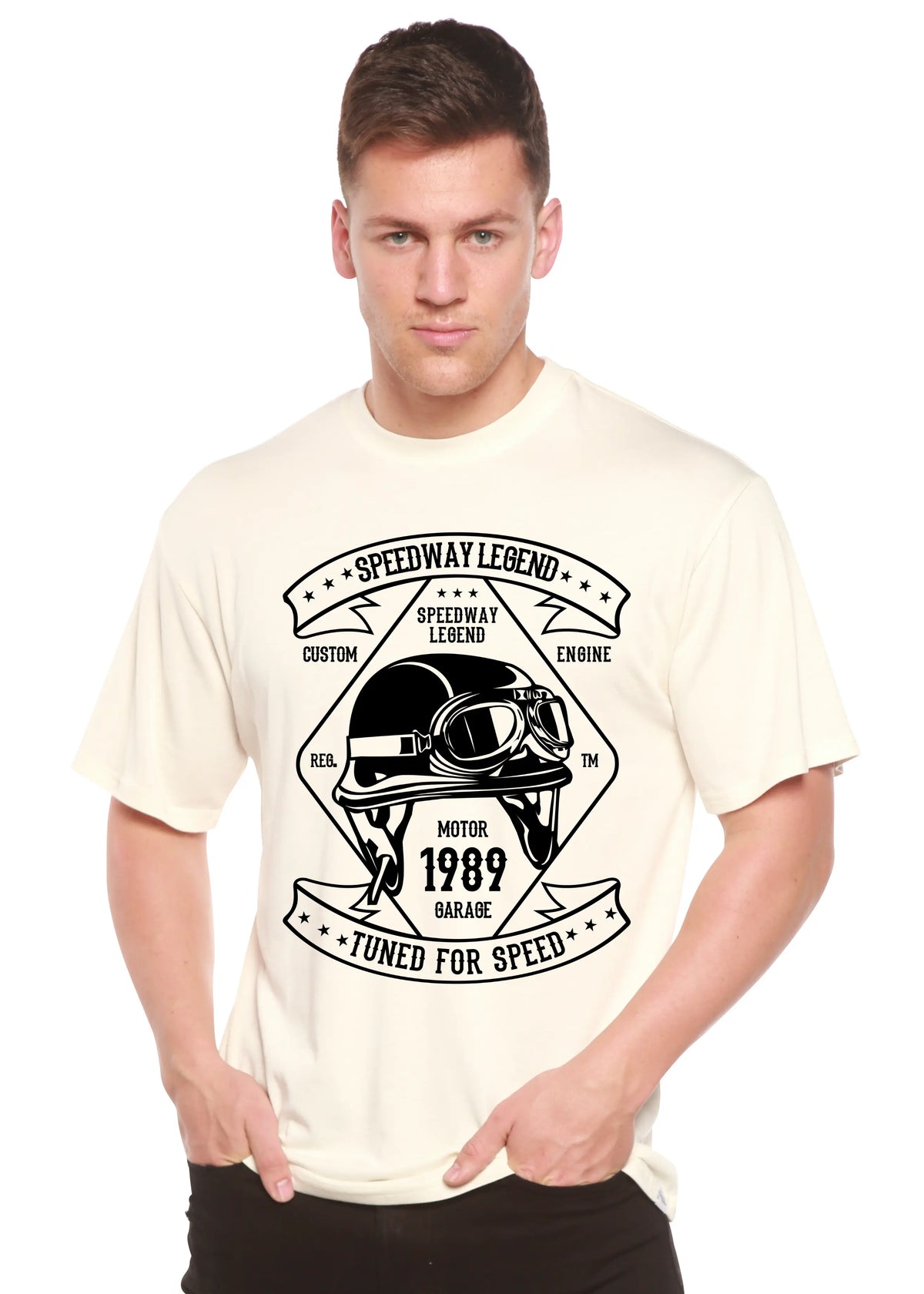 Speedway Legend Spun Bamboo® Men's Bamboo Viscose/Organic Cotton Short Sleeve Graphic T-Shirt Spun Bamboo
