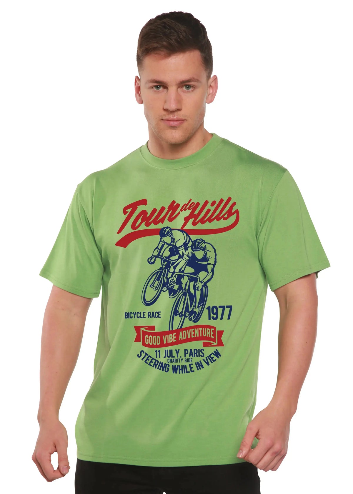 Tour De Hills Spun Bamboo® Men's Bamboo Viscose/Organic Cotton Short Sleeve Graphic T-Shirt Spun Bamboo