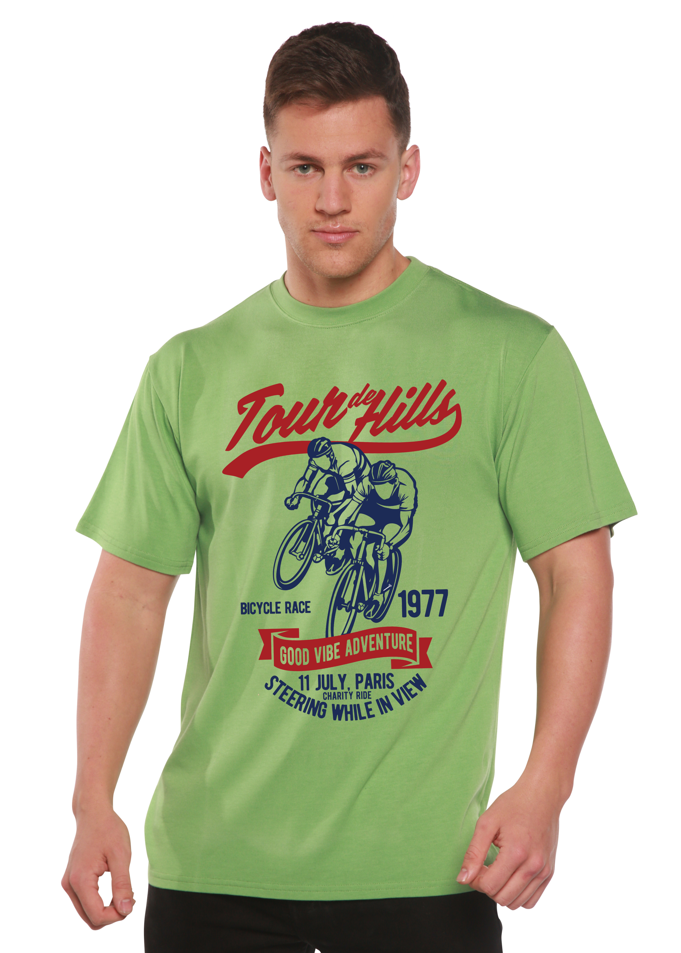 Tour De Hills Spun Bamboo® Men's Bamboo Viscose/Organic Cotton Short Sleeve Graphic T-Shirt Spun Bamboo