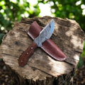 Custom Handmade Damascus Hunting Knife with Rosewood Handle Damascus Knife Store