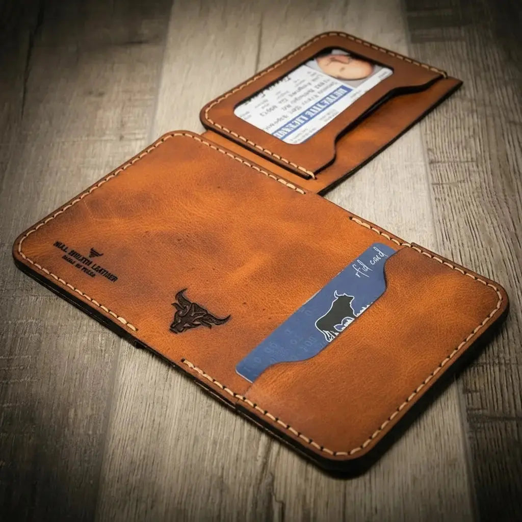 Minimalist Badge Wallet Bull Sheath Leather