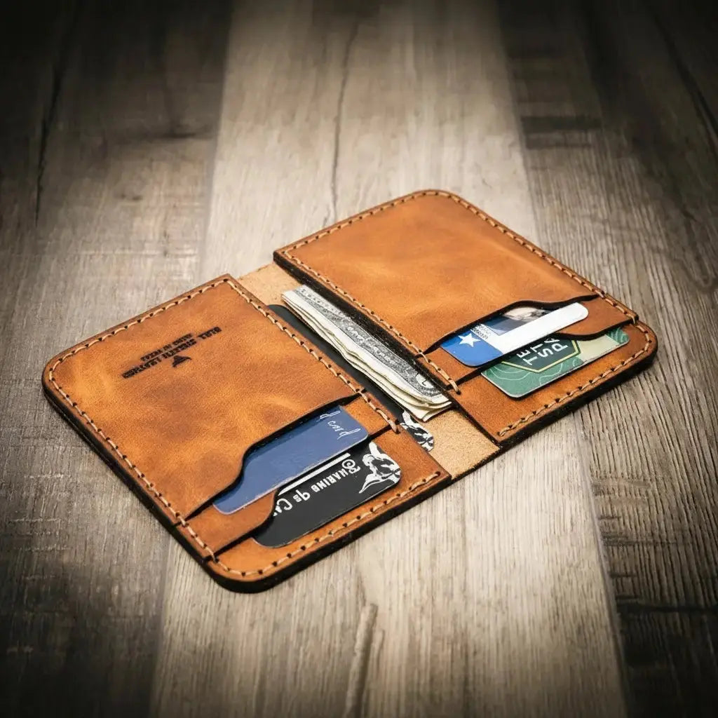The Tyler Vertical Wallet Bull Sheath Leather