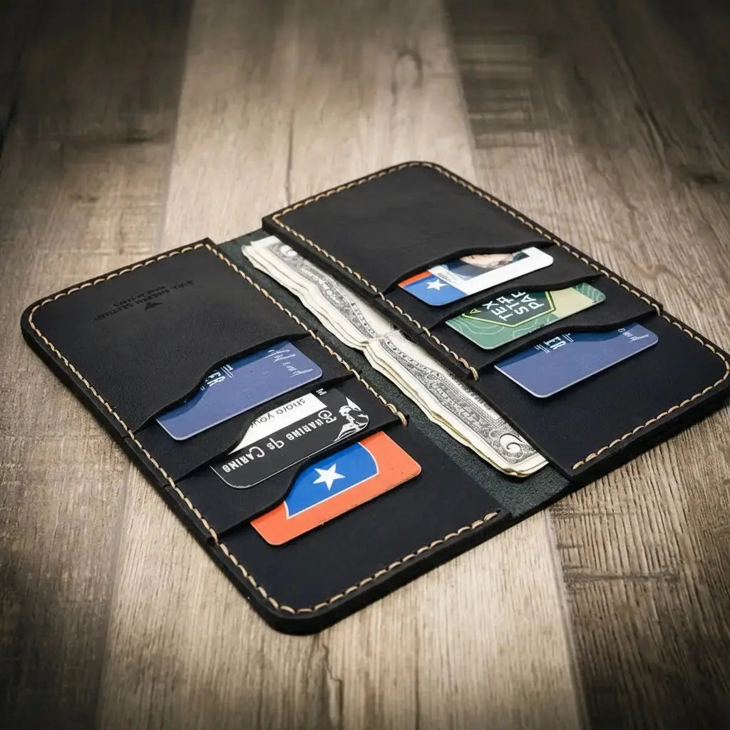 Western Long Wallet Bull Sheath Leather