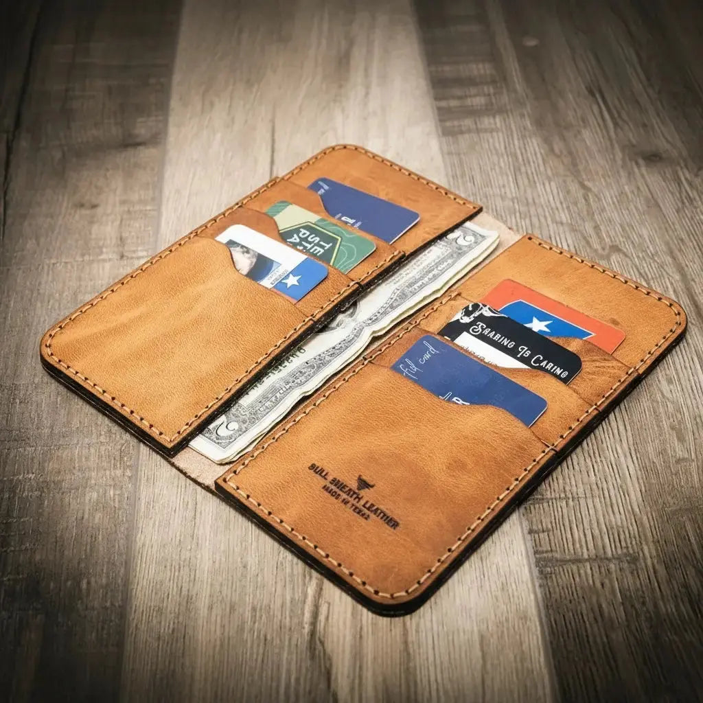 Western Long Wallet Bull Sheath Leather