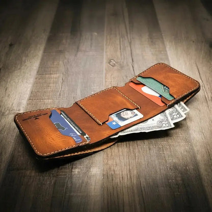 Western Trifold Wallet Bull Sheath Leather
