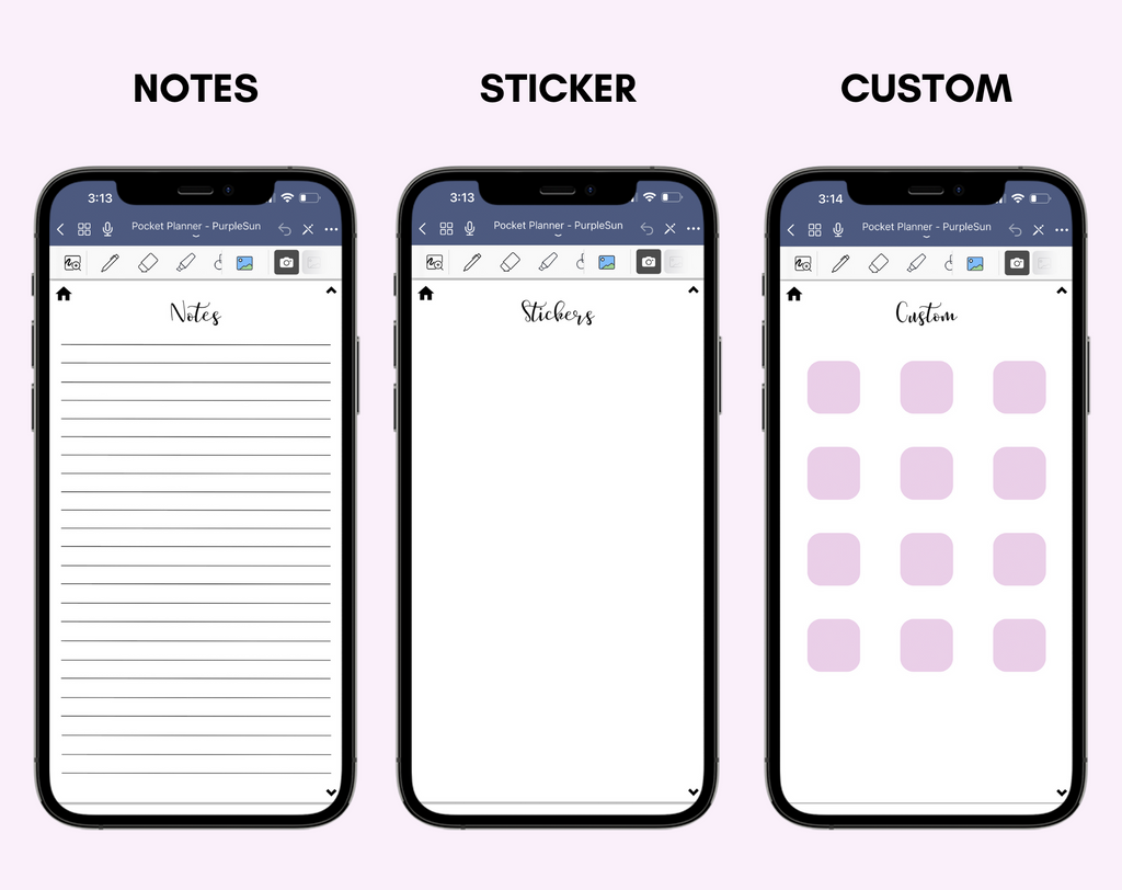 Digital Phone Planner Purple Jessica Autumn
