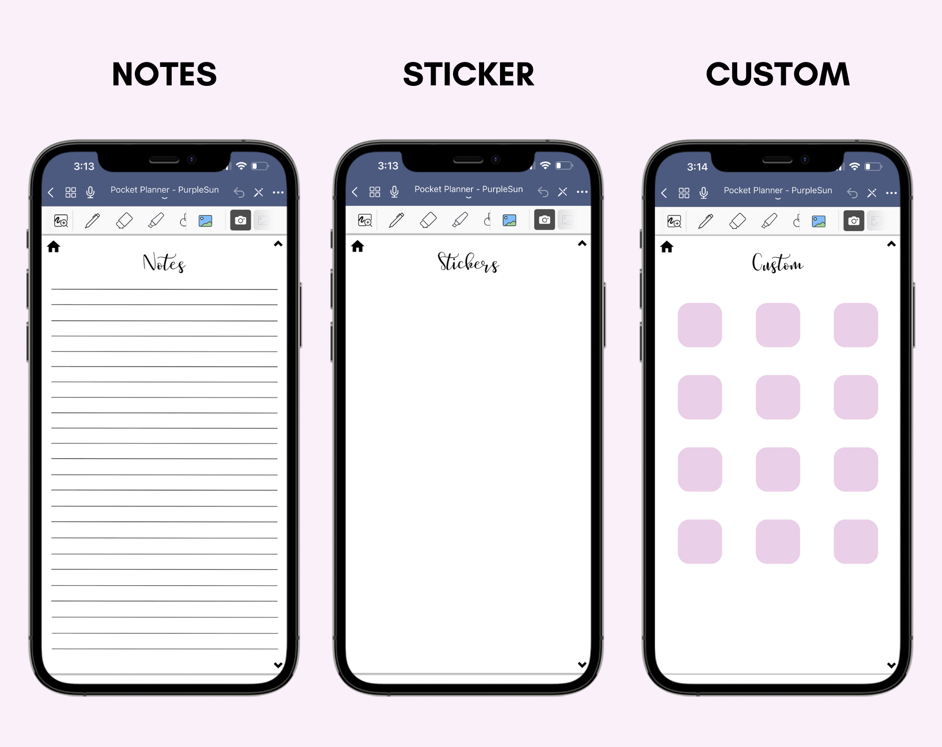 Digital Phone Planner Purple Jessica Autumn