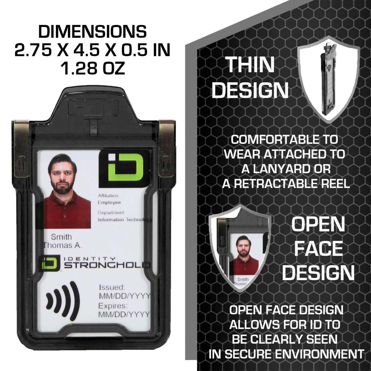 Secure Badge Holder Classic with BloxProx™ - Protects 125Khz HID Prox 1 ID Card Holder ID Stronghold