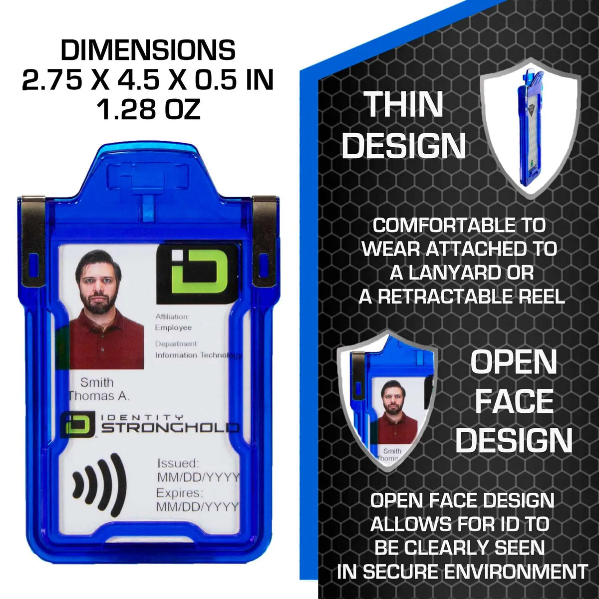 Secure Badge Holder Classic with BloxProx™ - Protects 125Khz HID Prox 1 ID Card Holder ID Stronghold
