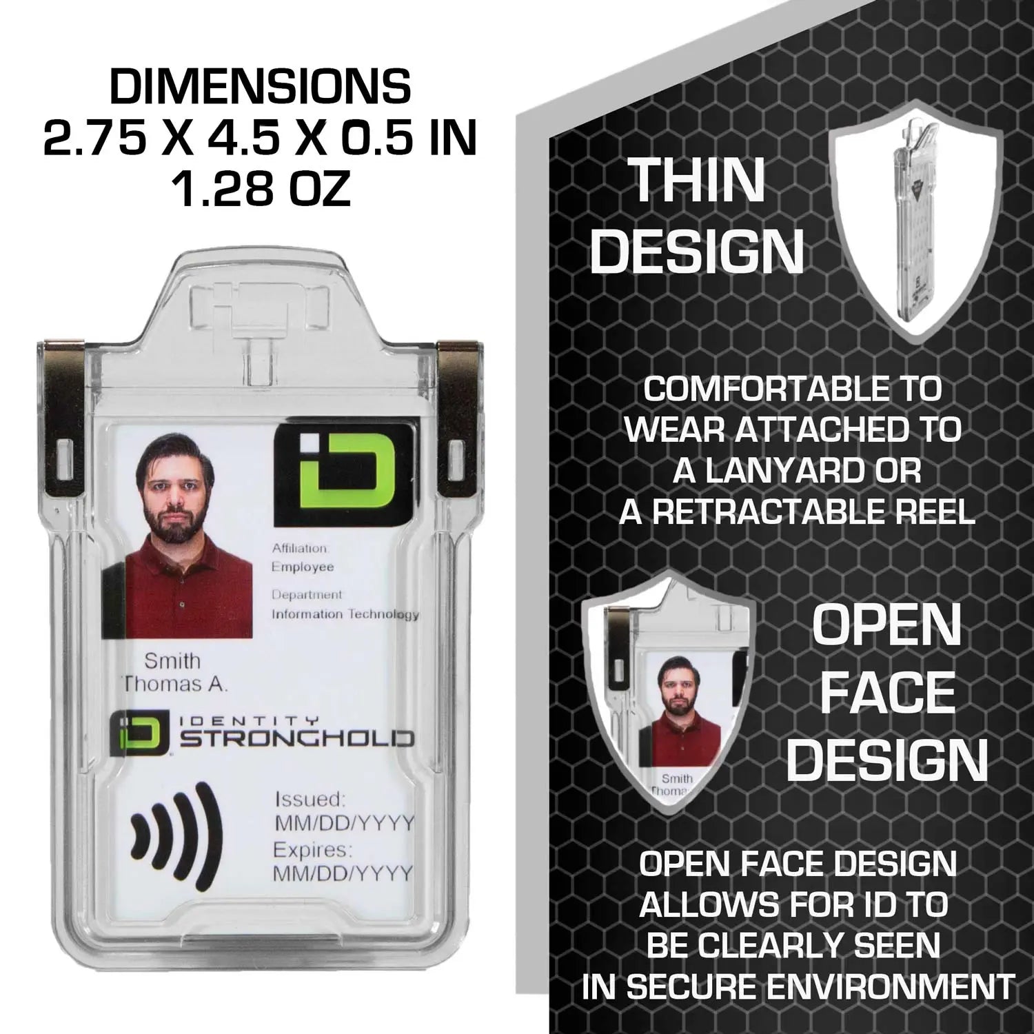 Secure Badge Holder Classic with BloxProx™ - Protects 125Khz HID Prox 1 ID Card Holder ID Stronghold