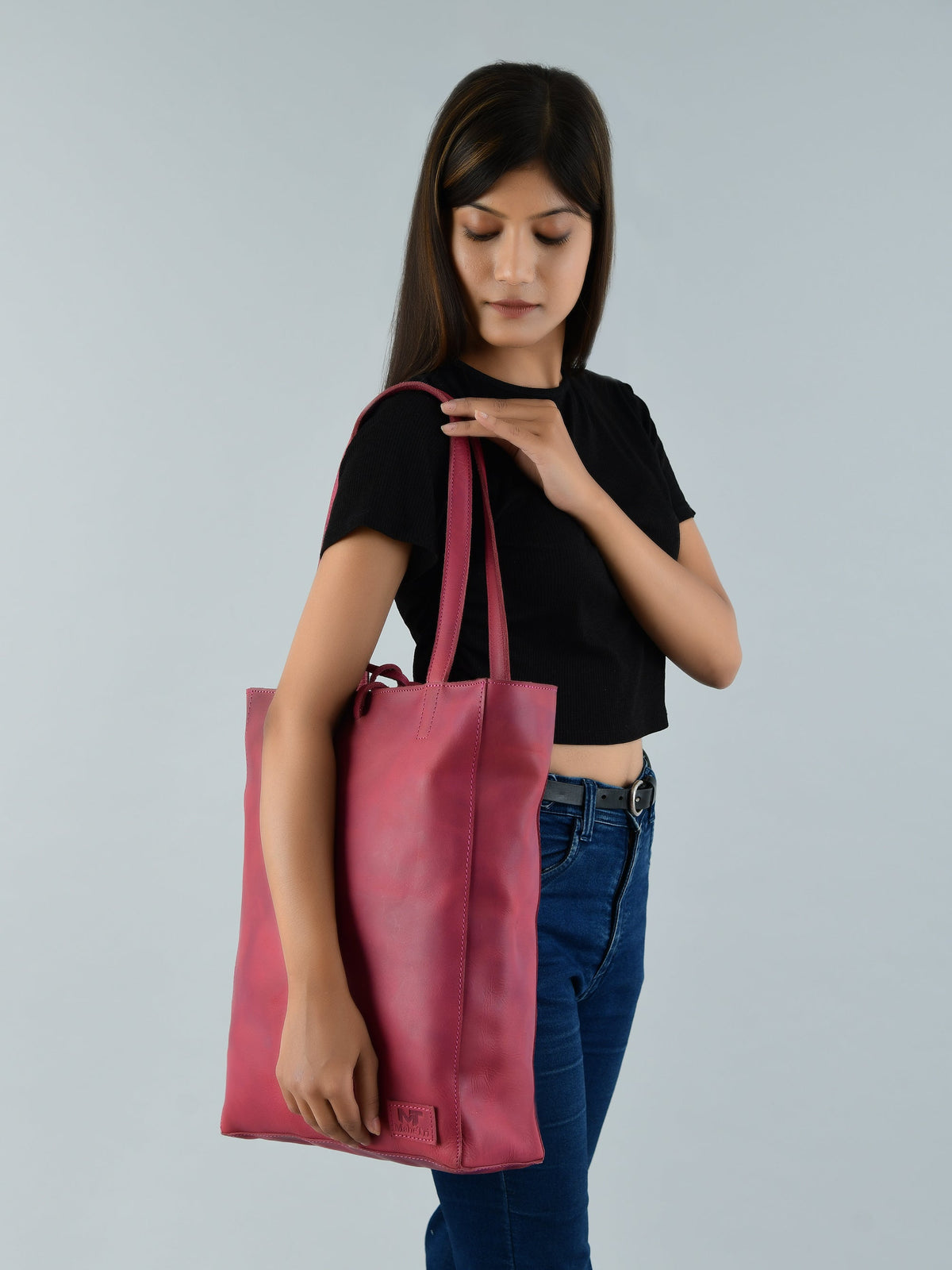 Maroon Leather Tote Bag Classy Leather Bags