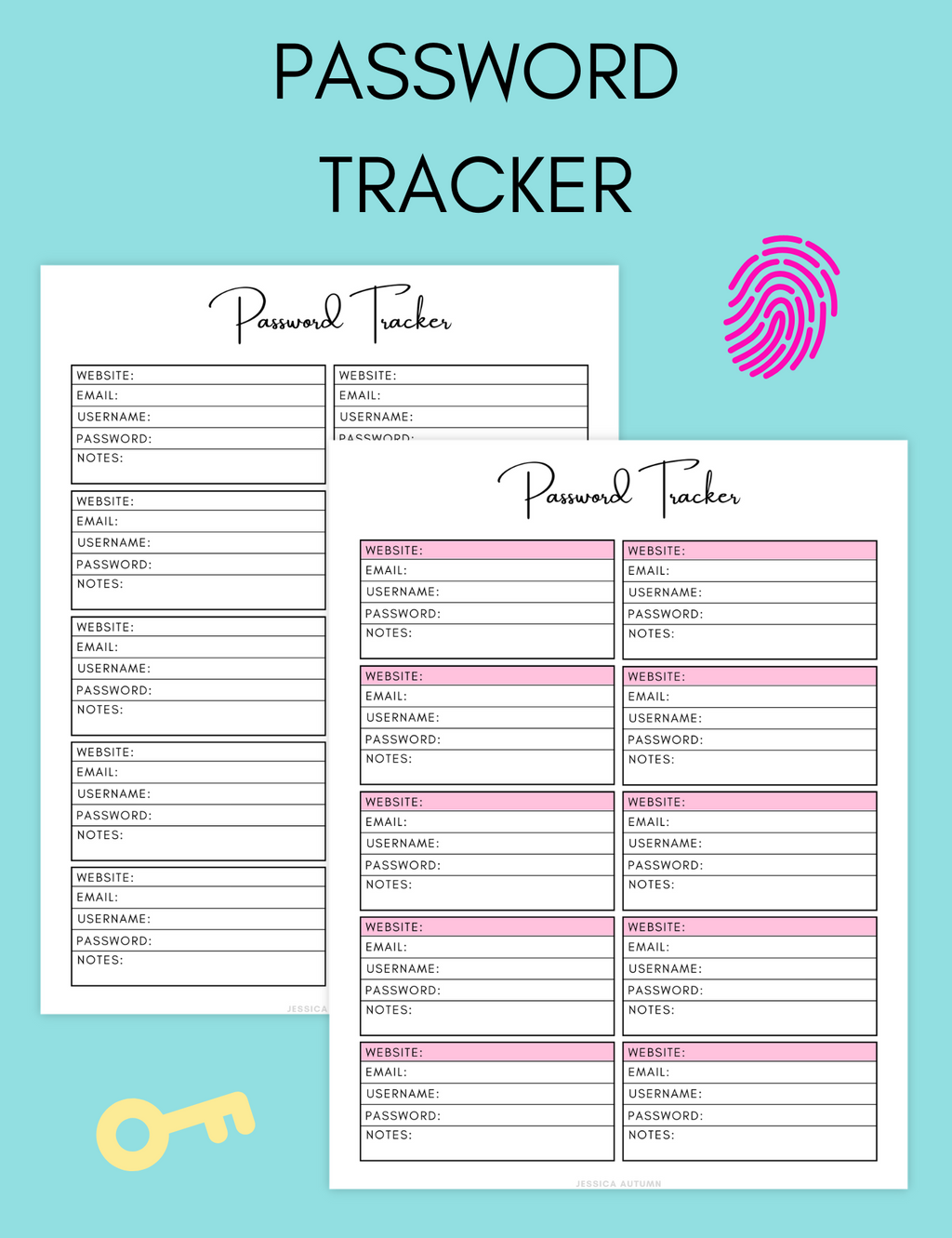 Password Tracker Jessica Autumn