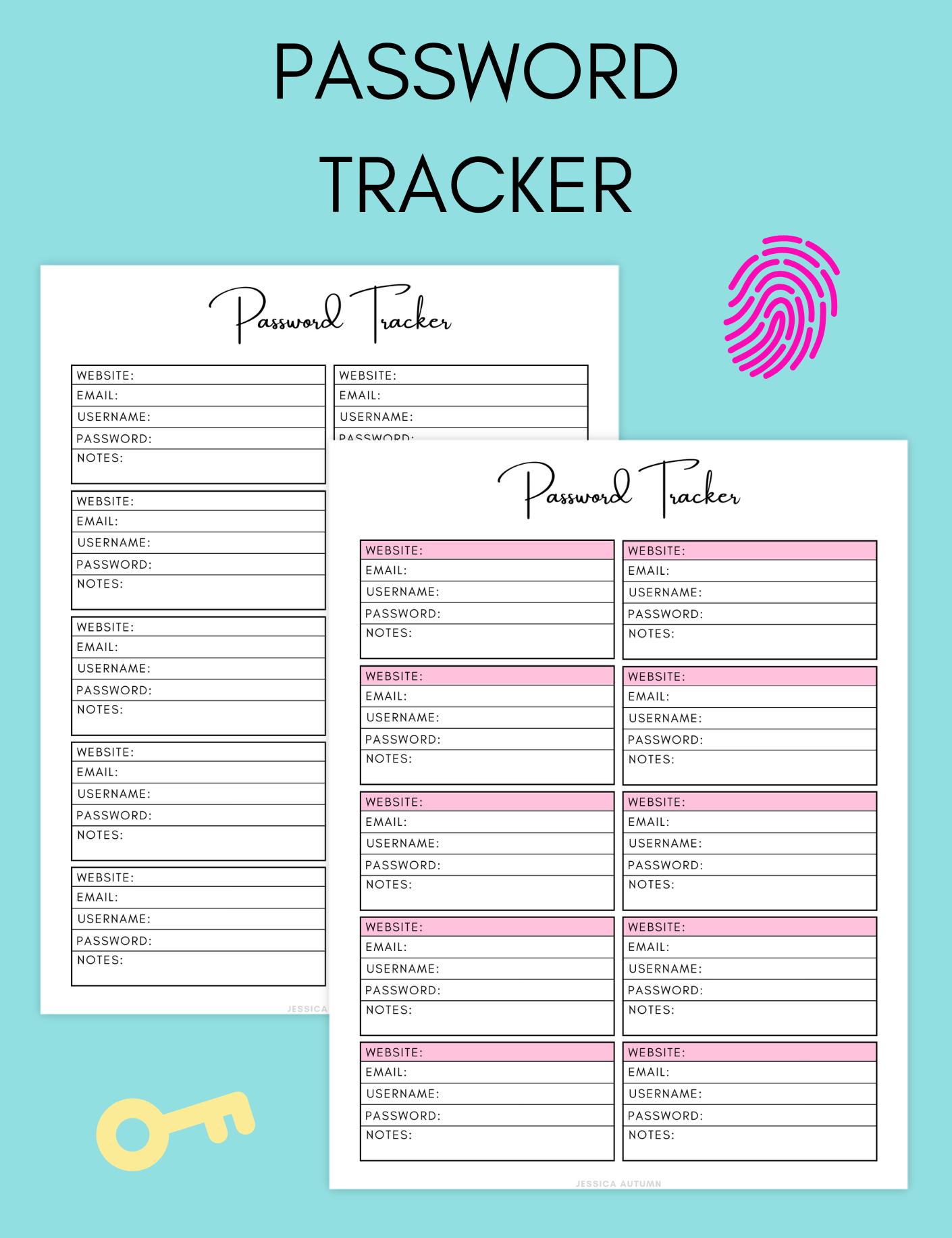 Password Tracker Jessica Autumn