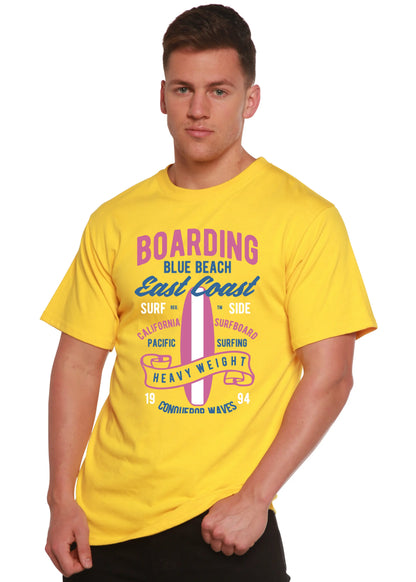 Boarding Blue Beach Men's Bamboo Viscose/Organic Cotton Short Sleeve Graphic T-Shirt Spun Bamboo