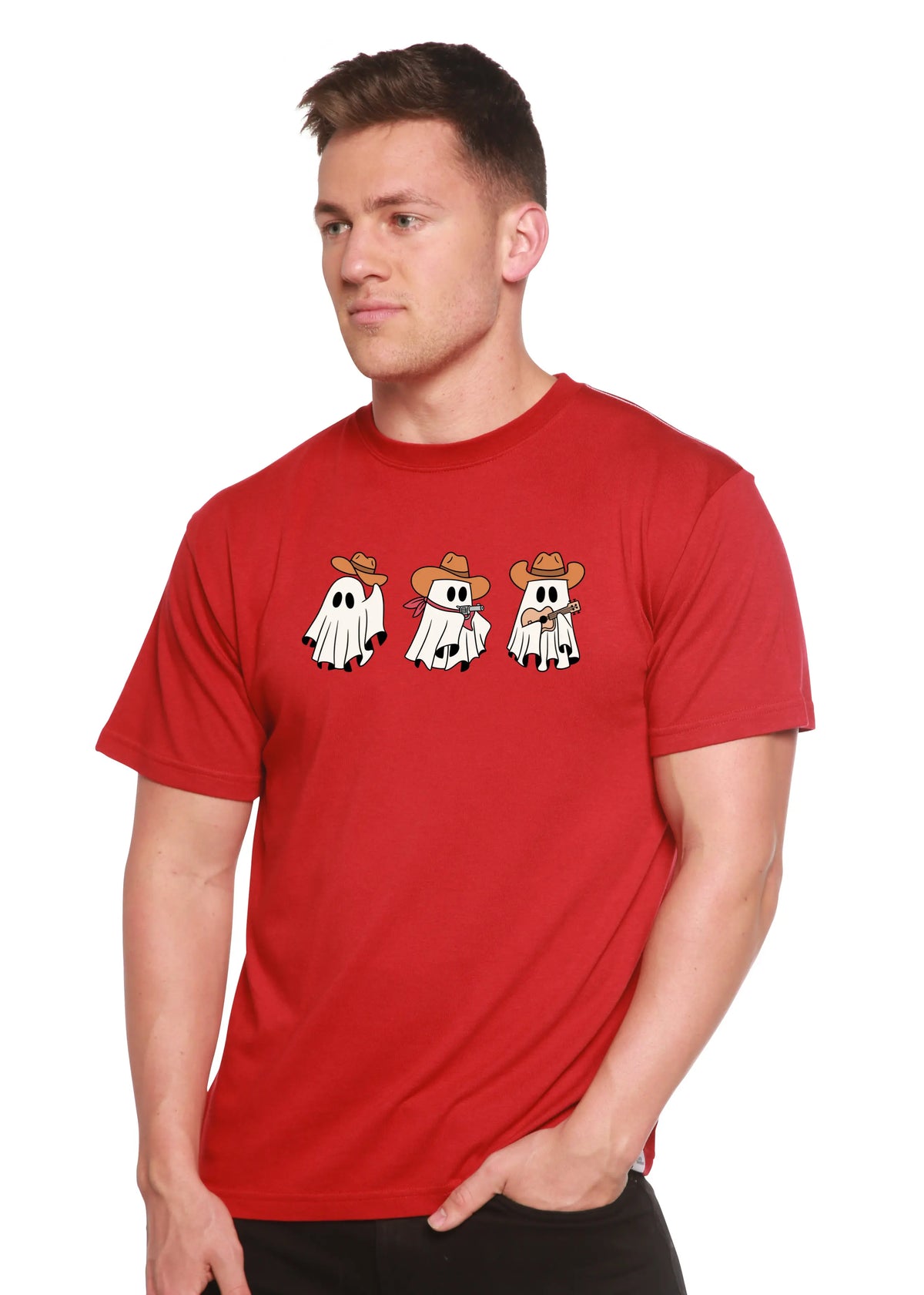 Cowboy Ghosts Unisex Bamboo Viscose/Organic Cotton Short Sleeve Graphic T-Shirt Spun Bamboo