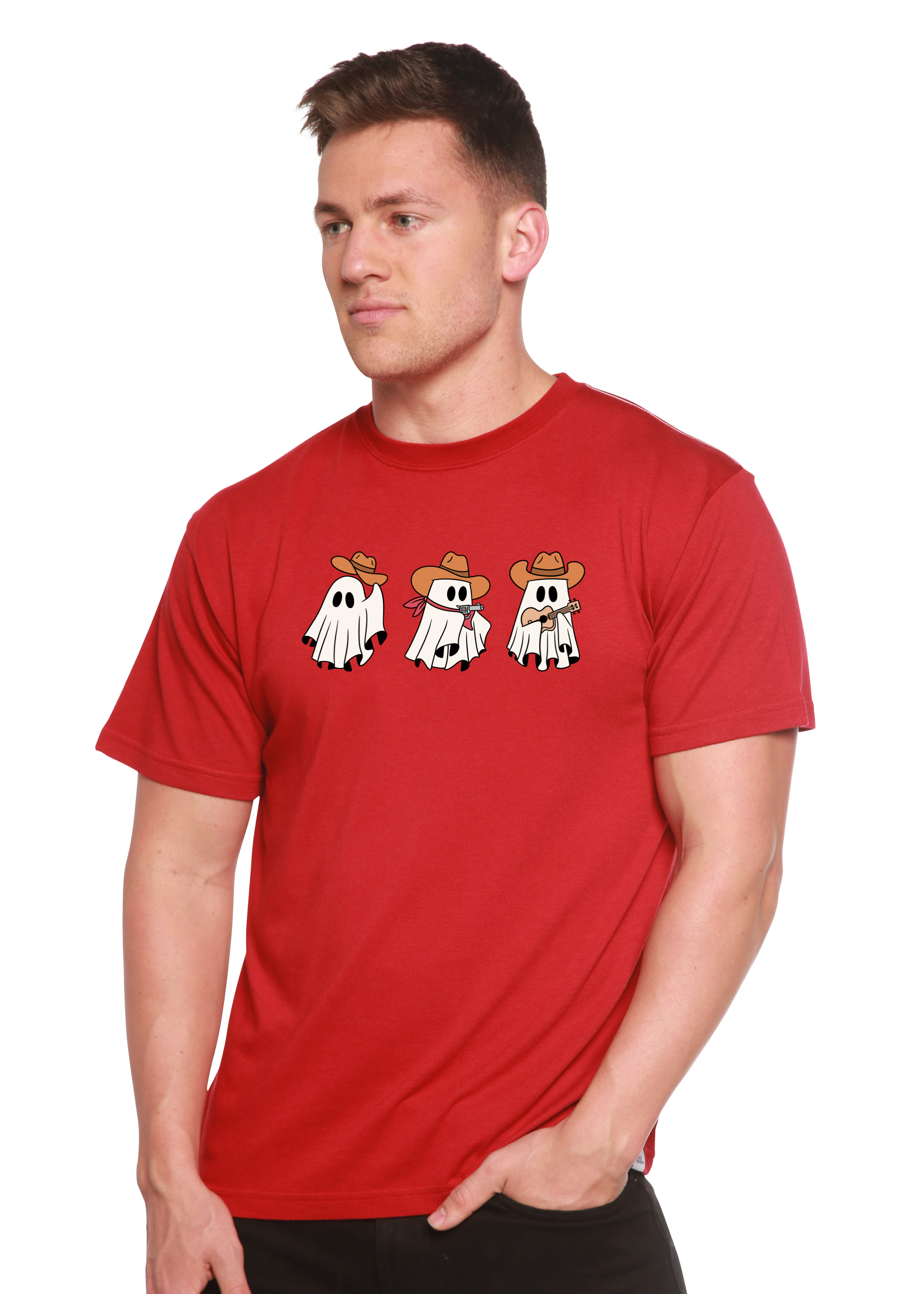 Cowboy Ghosts Unisex Bamboo Viscose/Organic Cotton Short Sleeve Graphic T-Shirt Spun Bamboo