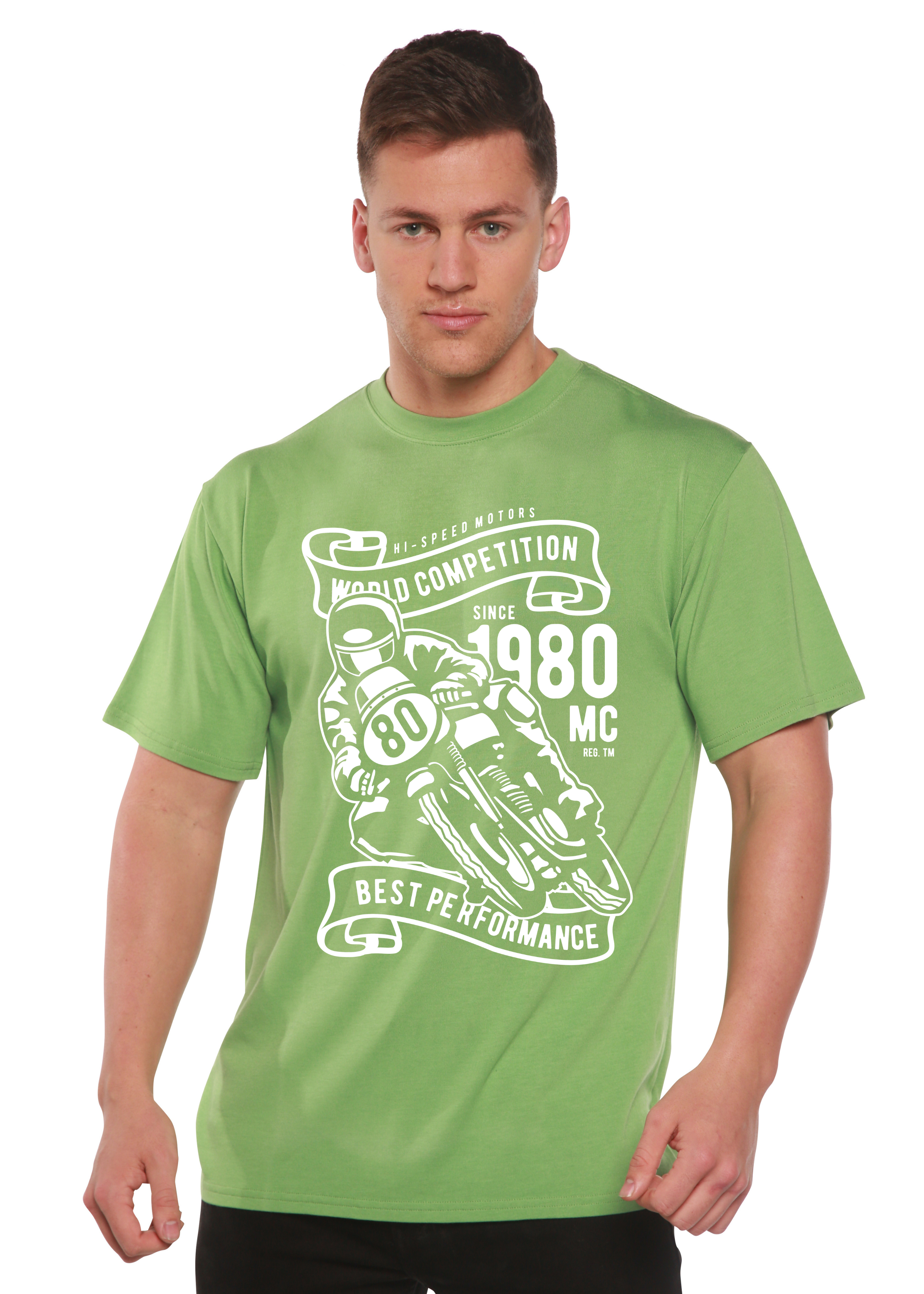 World Competition Men's Bamboo Viscose/Organic Cotton Short Sleeve Graphic Graphic T-Shirt Spun Bamboo