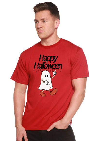 Happy Halloween Men's Bamboo Viscose/Organic Cotton Short Sleeve Graphic T-Shirt Spun Bamboo