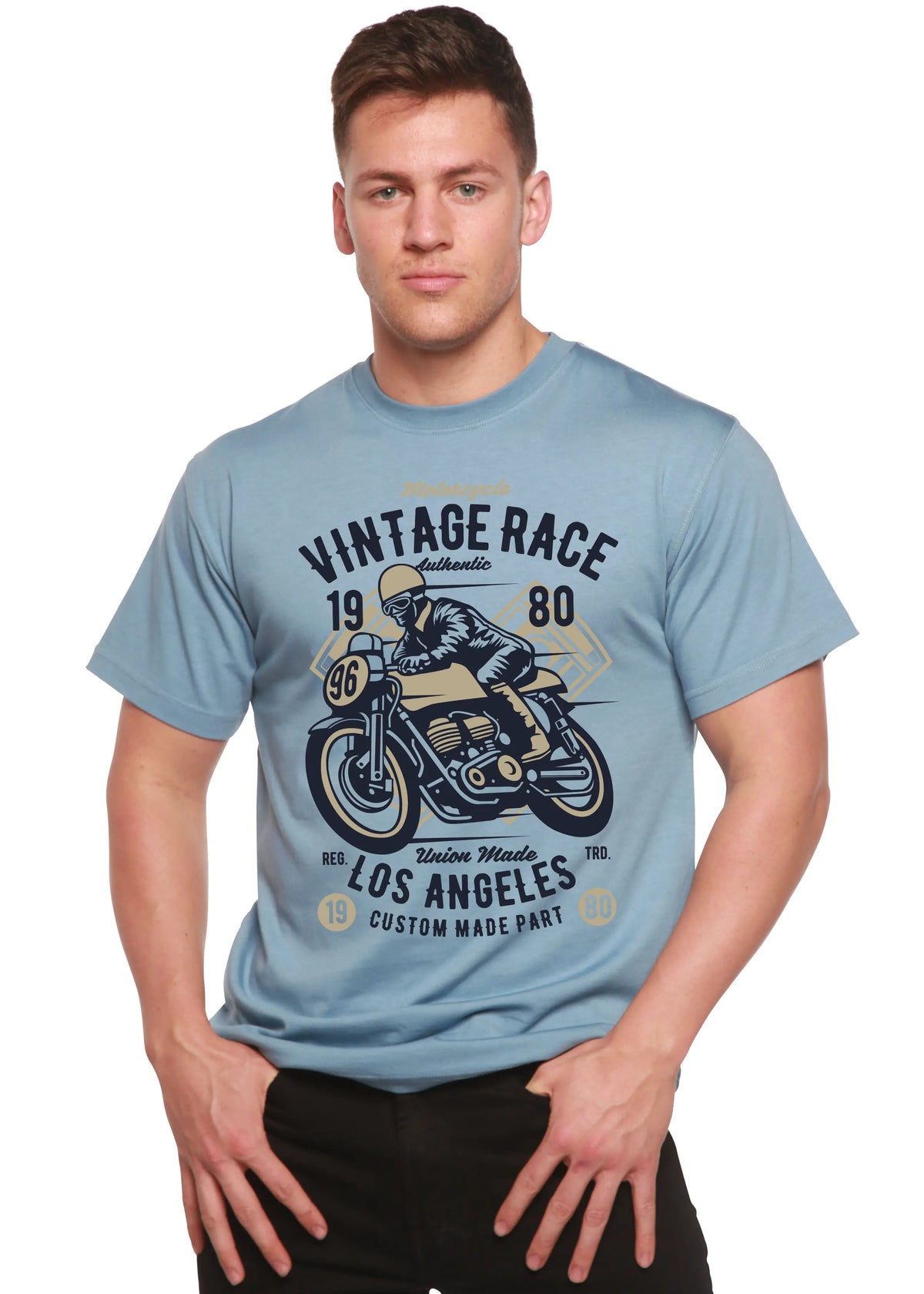 Vintage Race Spun Bamboo® Men's Bamboo Viscose/Organic Cotton Short Sleeve Graphic T-Shirt Spun Bamboo