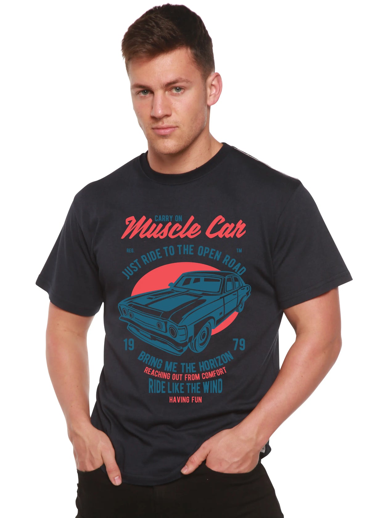 Muscle Car Spun Bamboo® Men's Bamboo Viscose/Organic Cotton Short Sleeve Graphic T-Shirt Spun Bamboo