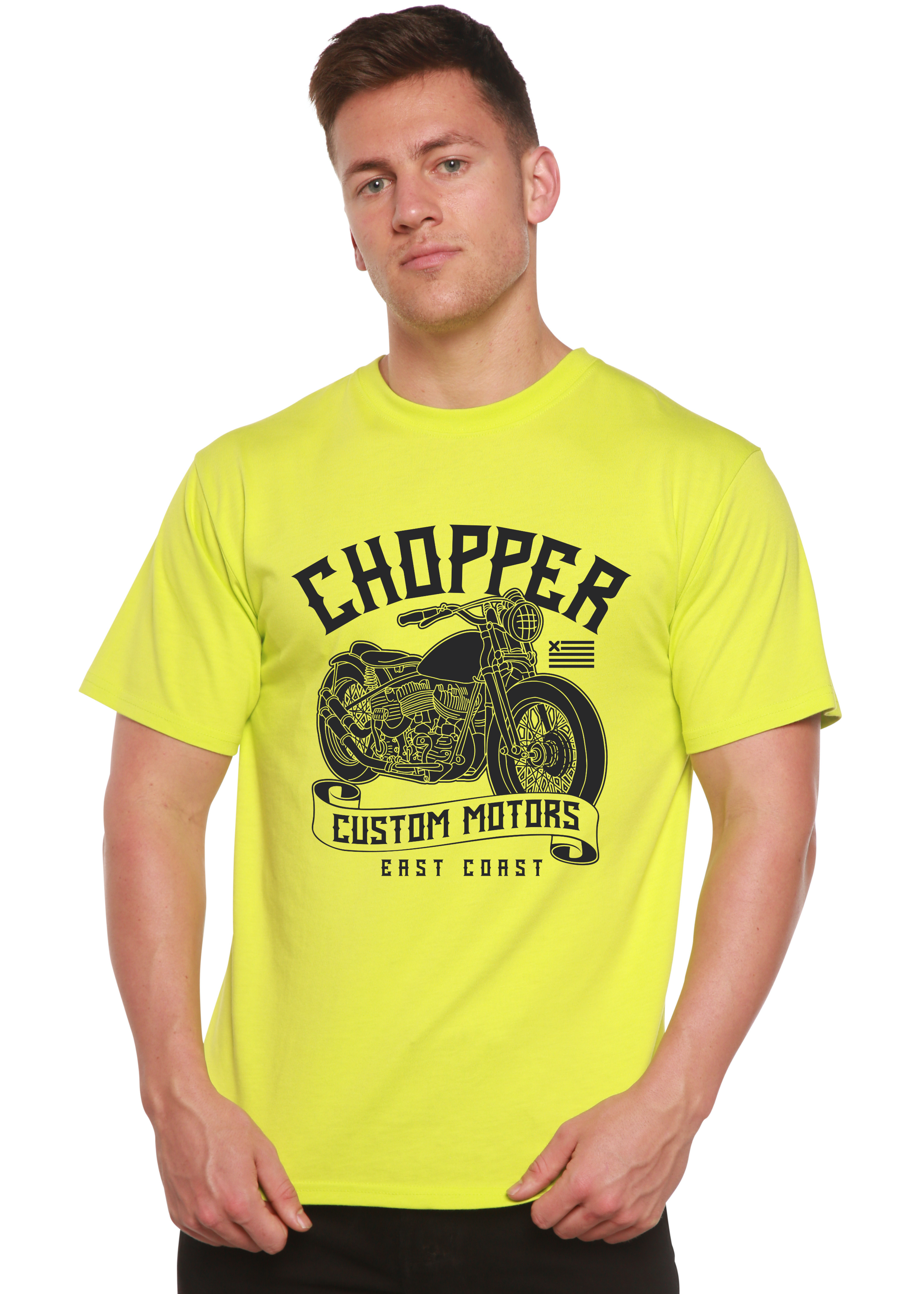 Chopper Custom Motors Men's Bamboo Viscose/Organic Cotton Short Sleeve Graphic T-Shirt Spun Bamboo