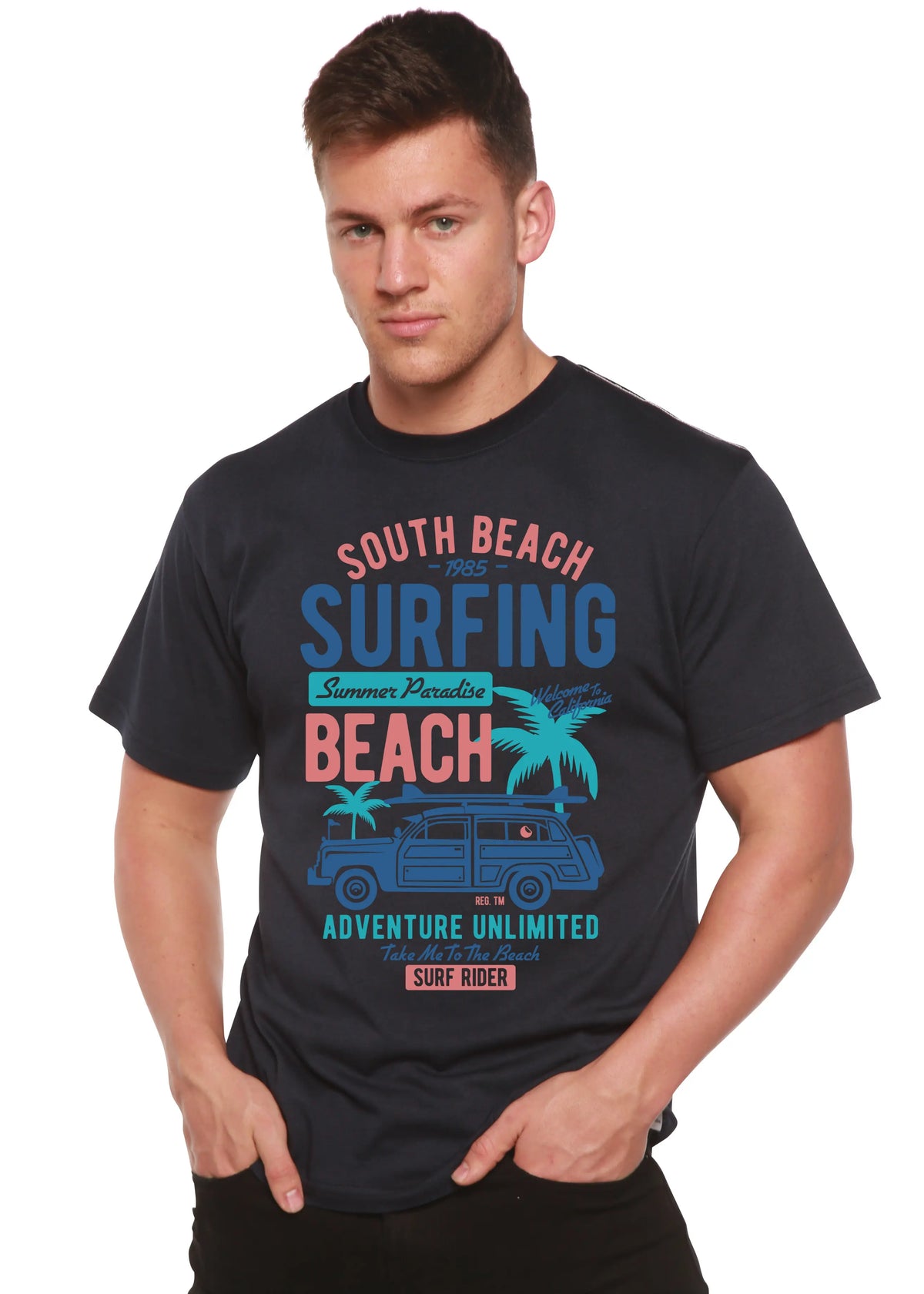 South Beach Spun Bamboo® Men's Bamboo Viscose/Organic Cotton Short Sleeve Graphic T-Shirt Spun Bamboo