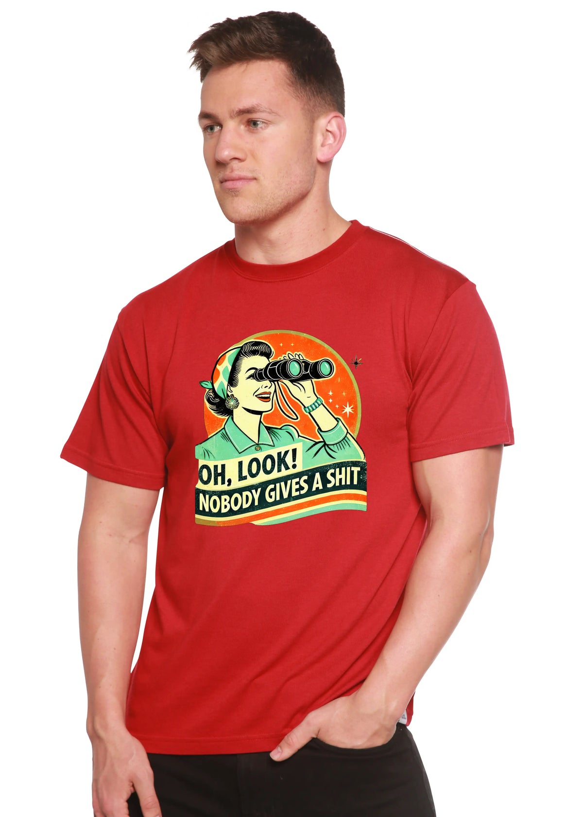 Funny Retro Woman Unisex Bamboo/Cotton Graphic T-Shirt Spun Bamboo