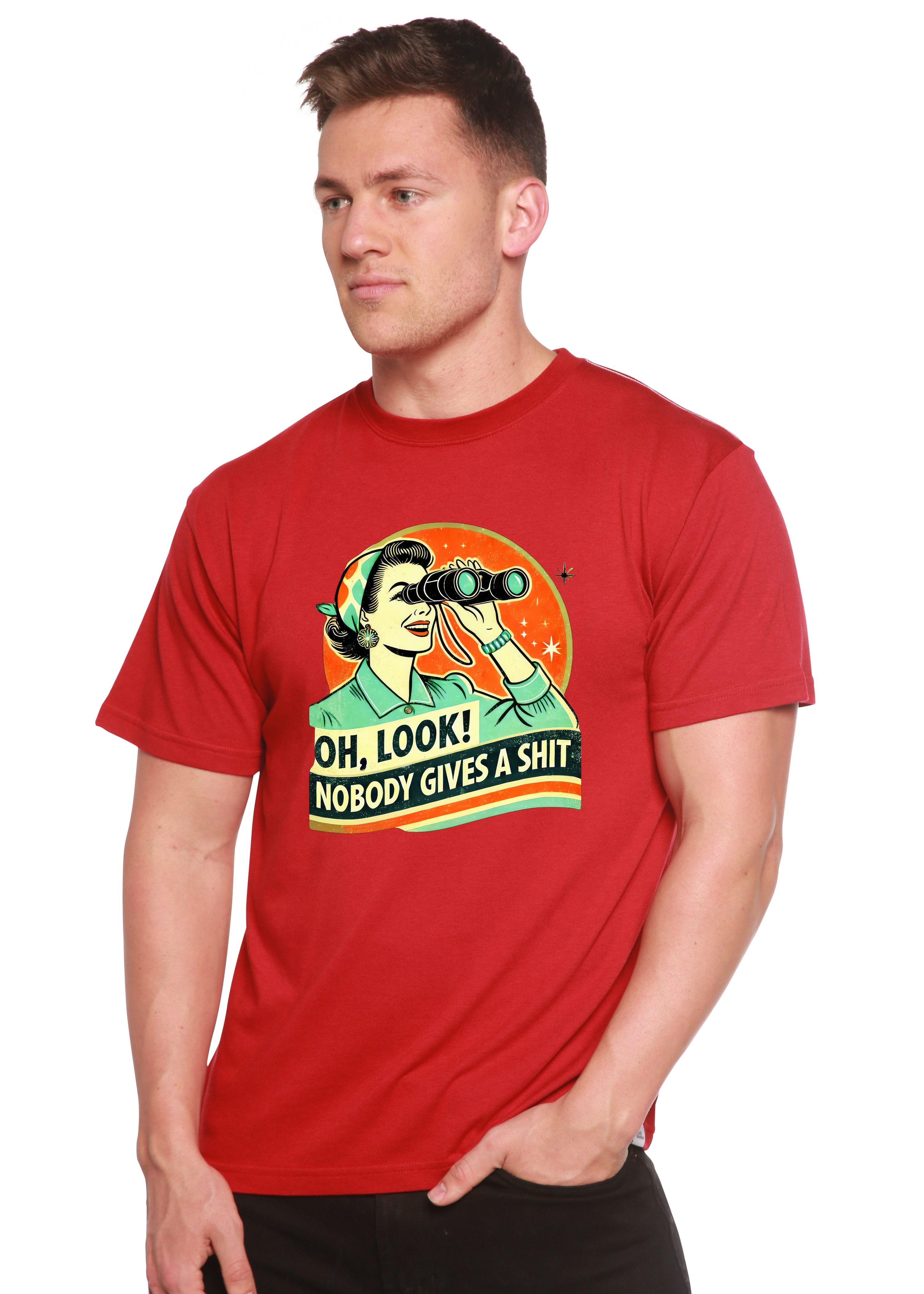 Funny Retro Woman Unisex Bamboo/Cotton Graphic T-Shirt Spun Bamboo