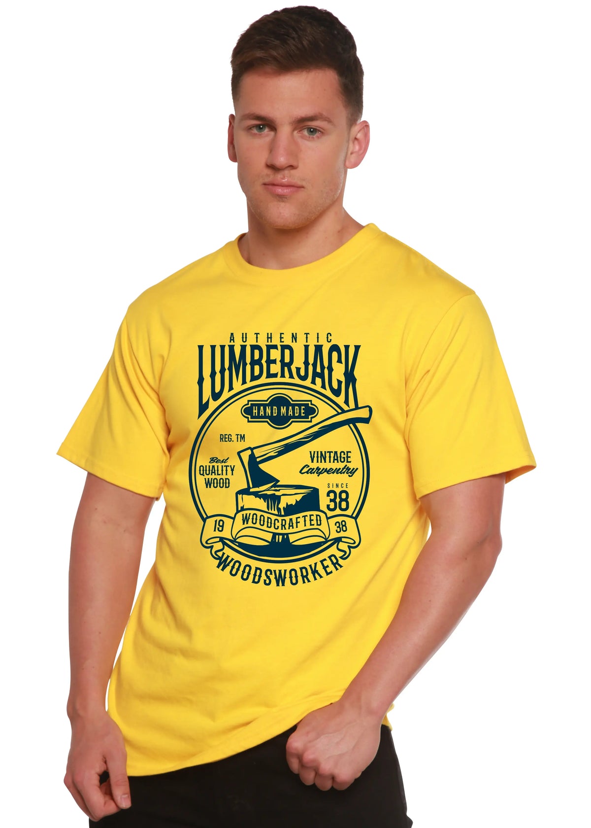 Authentic Lumberjack Men's Bamboo Viscose/Organic Cotton Short Sleeve Graphic T-Shirt Spun Bamboo