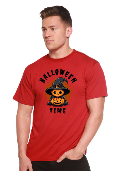 Halloween Time Unisex Bamboo Viscose/Organic Cotton Short Sleeve Graphic T-Shirt Spun Bamboo